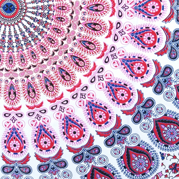 Pink Peacock Mandala Tapestry Feathers Giant Tapestry - Picture 3 of 6